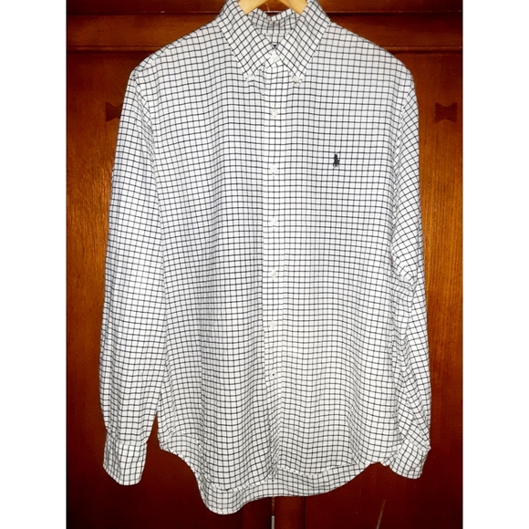 Ralph Lauren Tattersail Long-Sleeve Oxford Shirt- White/Black - Picture 14 of 15